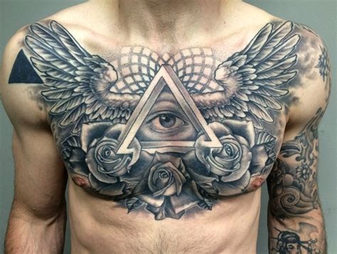 tatuajes centro del pecho|68 Tatuajes en el pecho: Galería de diseños